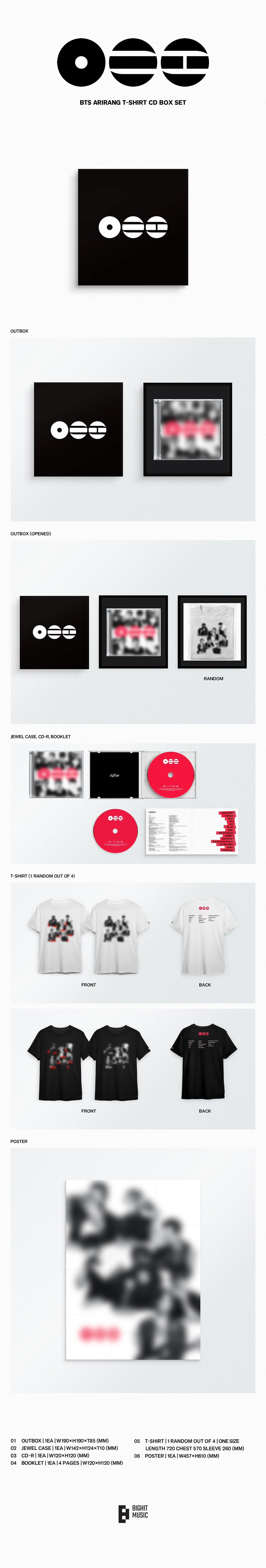 [PREORDER: SHIPS IN JUNE-JULY] BTS - ARIRANG 5TH ALBUM T-SHIRT CD BOX SET Ver.