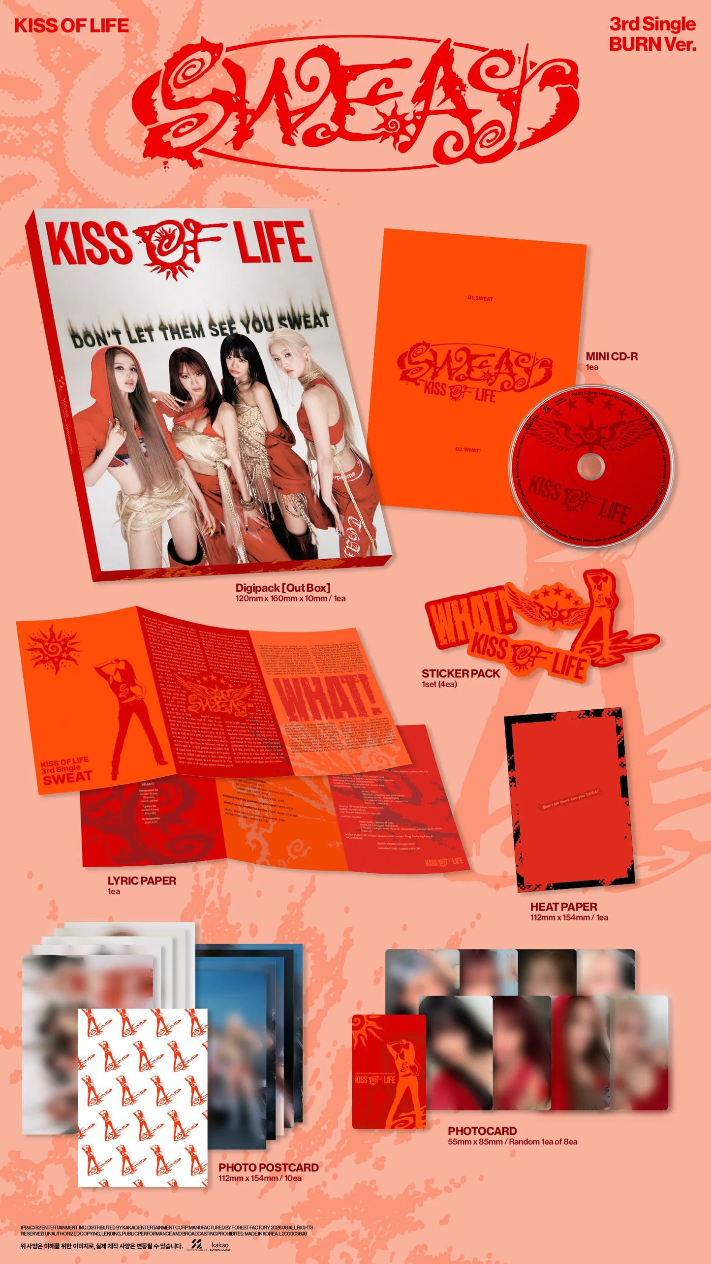 [PREORDER] [SHIPS IN SEPT-OCT] KISS OF LIFE - SWEAT 3RD SINGLE ALBUM STANDARD BURN Ver.