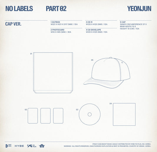 [PREORDER] [SHIPS IN AUG-SEPT] TXT YEONJUN - [NO LABELS: PART 02] (Cap Ver.)