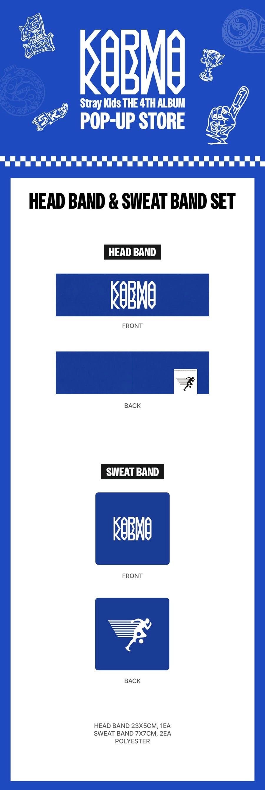 Stray Kids [KARMA POP UP STORE MD] Head Band & Sweat Band Set