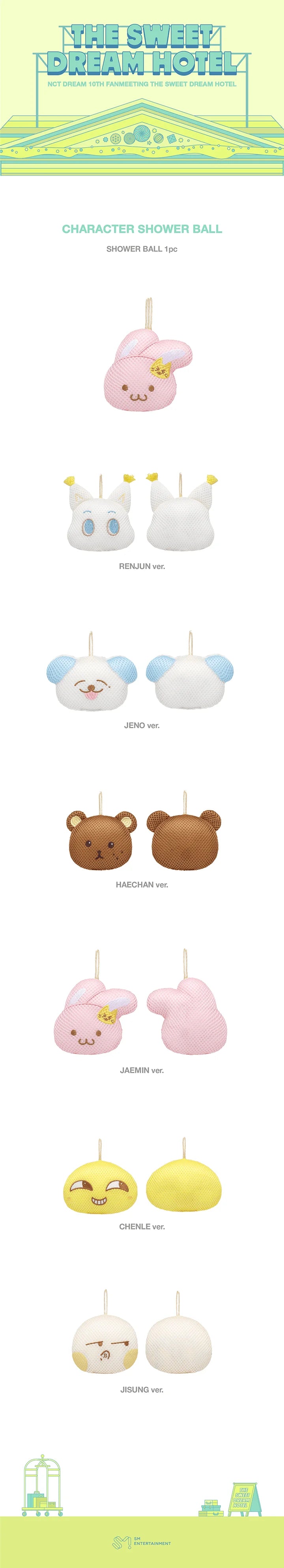 [PREORDER] [SHIPS IN DEC 2026-JAN 2027] NCT DREAM - THE SWEET DREAM HOTEL 10TH ANNIVERSARY PARTY OFFICIAL MD CHARACTER SHOWER BALL (Member Choice)