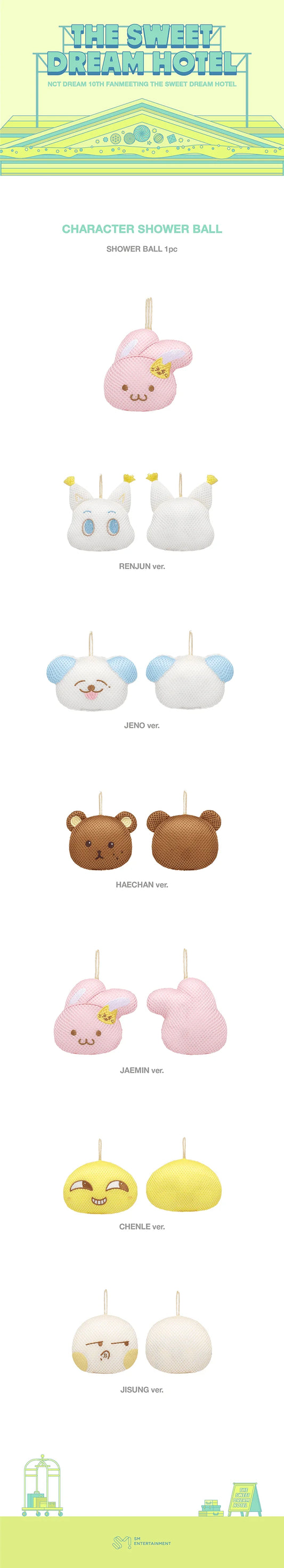 [PREORDER] [SHIPS IN DEC 2026-JAN 2027] NCT DREAM - THE SWEET DREAM HOTEL 10TH ANNIVERSARY PARTY OFFICIAL MD CHARACTER SHOWER BALL (Member Choice)