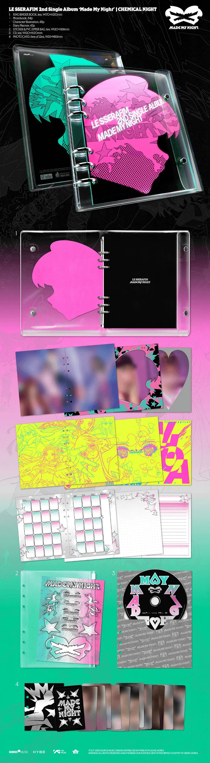 [PREORDER] [SHIPS IN OCT-NOV] LE SSERAFIM - 'MADE MY NIGHT' 2ND SINGLE ALBUM - CHEMICAL NIGHT Ver.