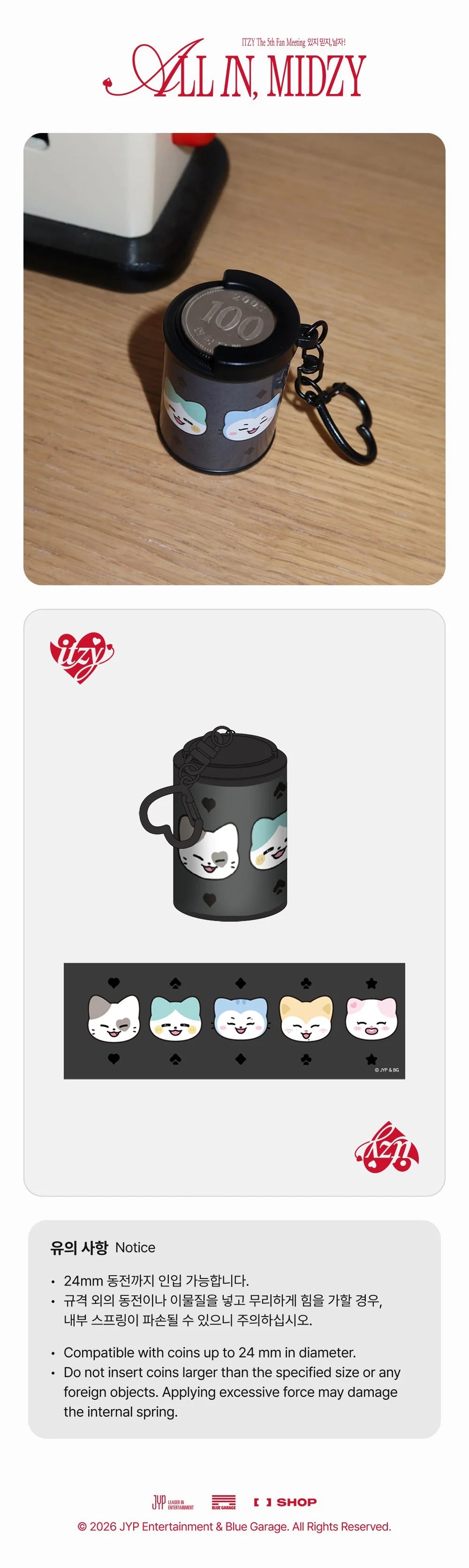 [PREORDER] [SHIPS IN JAN-FEB 2027] ITZY - ALL IN, MIDZY 5TH FAN MEETING OFFICIAL MD TWINZY COIN CASE KEYRING