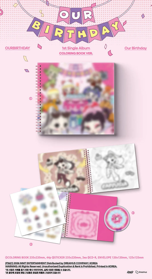[PREORDER] [SHIPS IN SEPT-OCT] OURBIRTHDAY - OUR BIRTHDAY 1ST SINGLE ALBUM COLORING BOOK Ver.