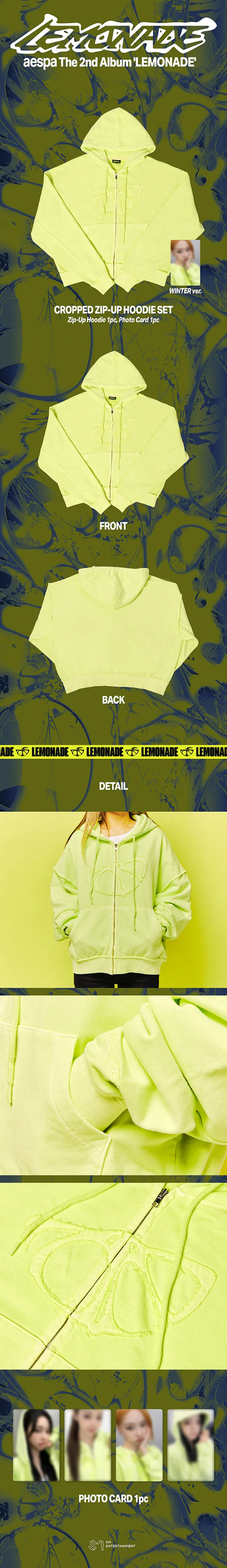 [PREORDER] [SHIPS IN SEPT-NOV] AESPA - [AESPA WEEK MAKE IT LEMONADE OFFICIAL MD] CROPPED ZIP-UP HOODIE SET (Member Choice)