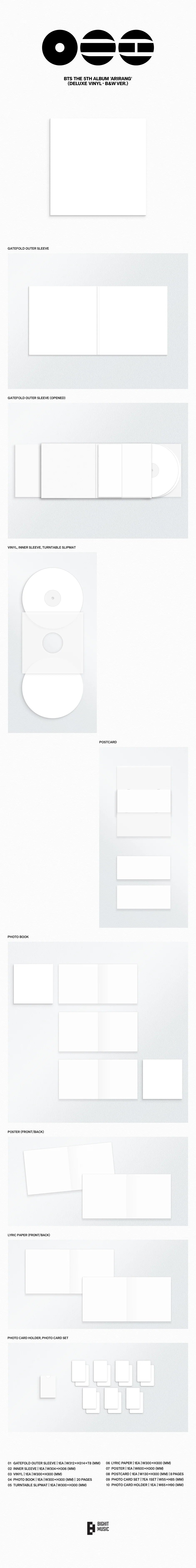 [PREORDER] BTS - 5th Full Album 'ARIRANG' DELUXE B&W VINYL