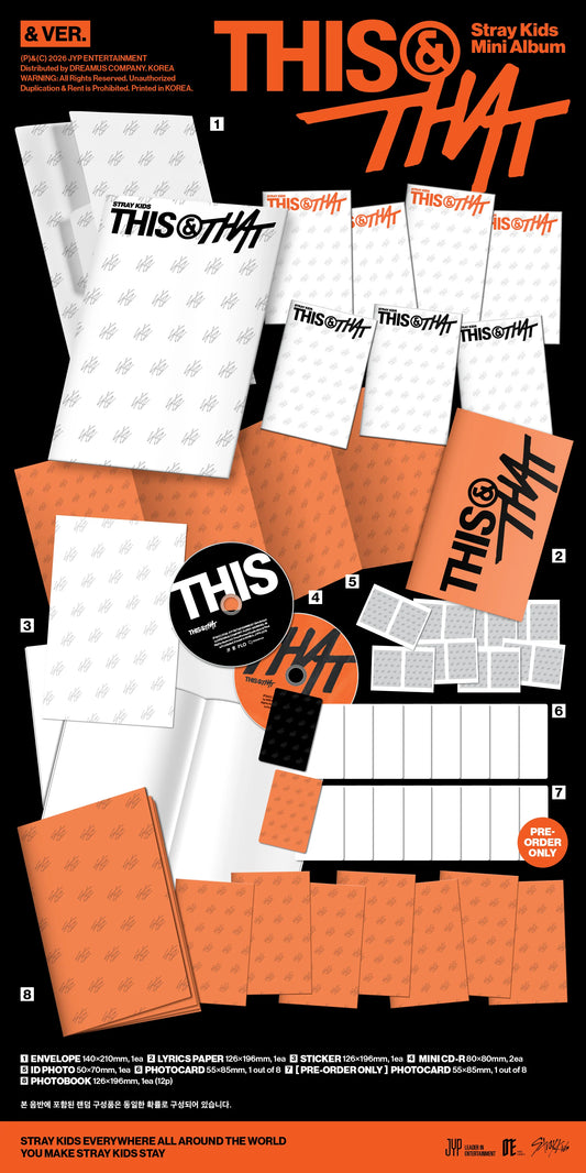 [PREORDER] [SHIPS IN SEPT-OCT] Stray Kids - 10TH MINI ALBUM 'THIS & THAT' & Ver. (Member & POB Choice)