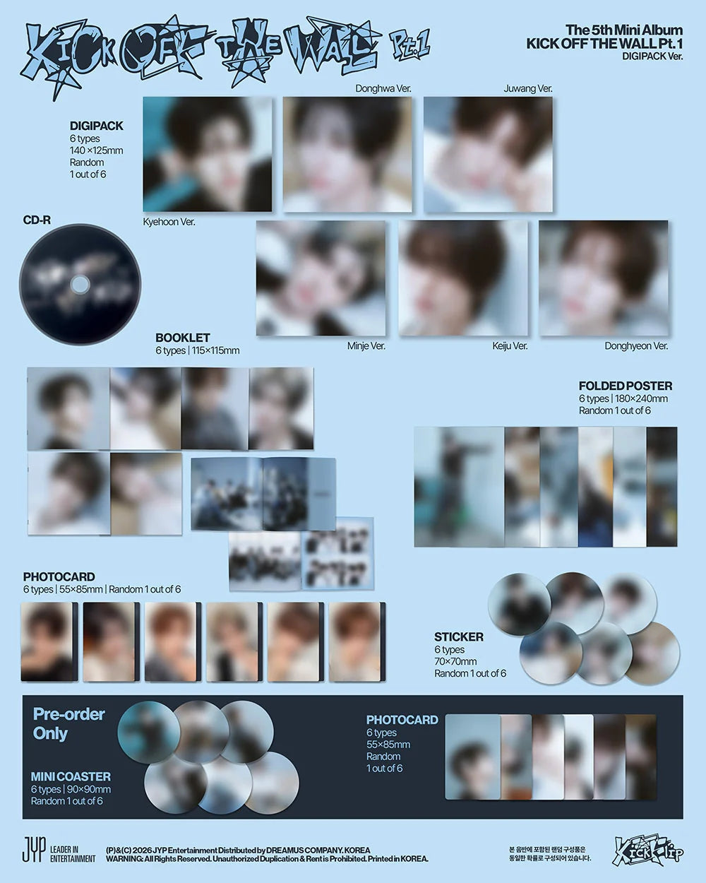 [PREORDER] [SHIPS IN OCT-NOV 2026] KICKFLIP - 'KICK OFF THE WALL PT.1 5TH MINI ALBUM' DIGIPACK Ver. (Random) + POB Choice