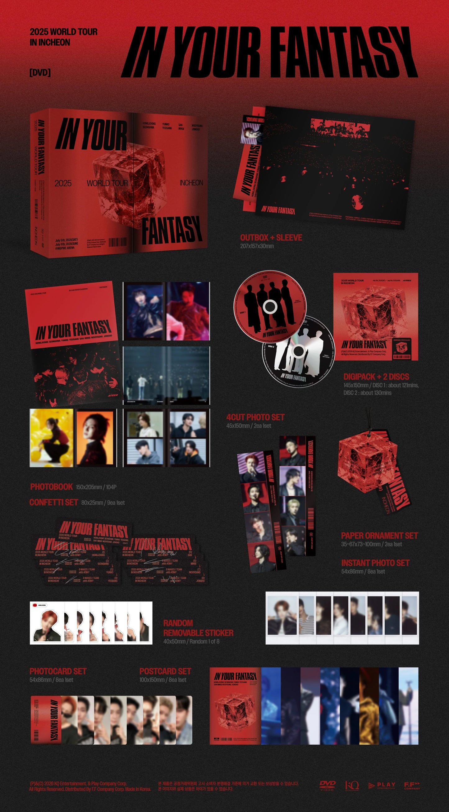 [PREORDER] [SHIPS IN SEPT-OCT] ATEEZ - IN YOUR FANTASY 2025 WORLD TOUR INCHEON DVD (POB Choice)