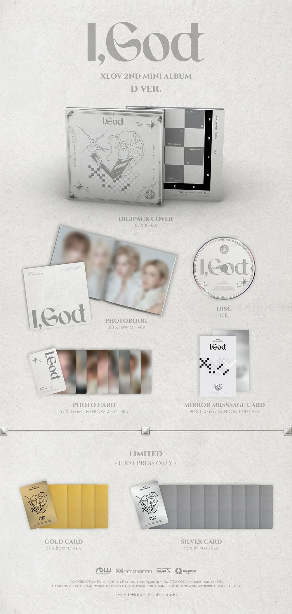 [PREORDER] XLOV - I, GOD 2ND MINI ALBUM Standard (D Ver.)