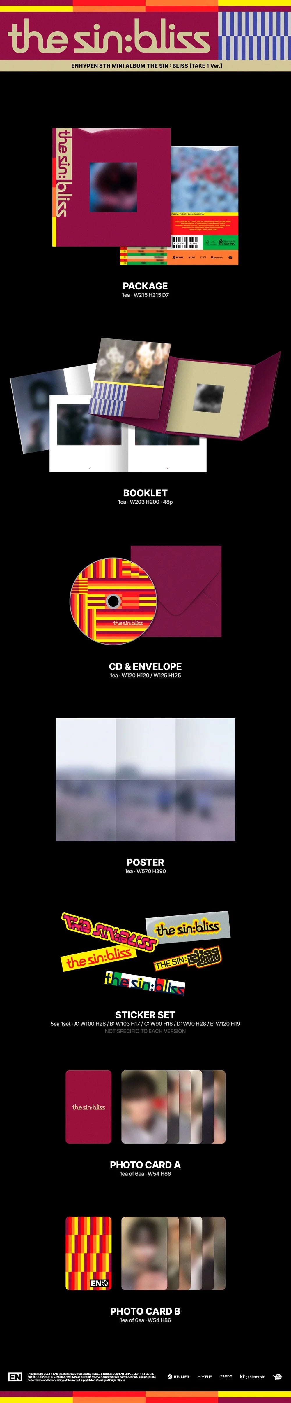 [PREORDER] [SHIPS IN SEPT-OCT] ENHYPEN - THE SIN : BLISS 8TH MINI ALBUM Standard Ver. (Version & POB Choice)