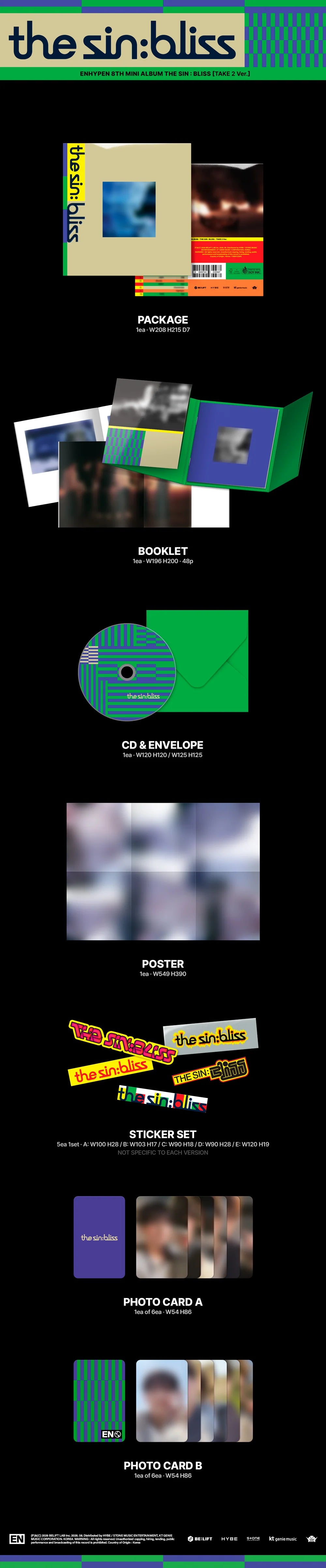 [PREORDER] [SHIPS IN SEPT-OCT] ENHYPEN - THE SIN : BLISS 8TH MINI ALBUM Standard Ver. (Version & POB Choice)