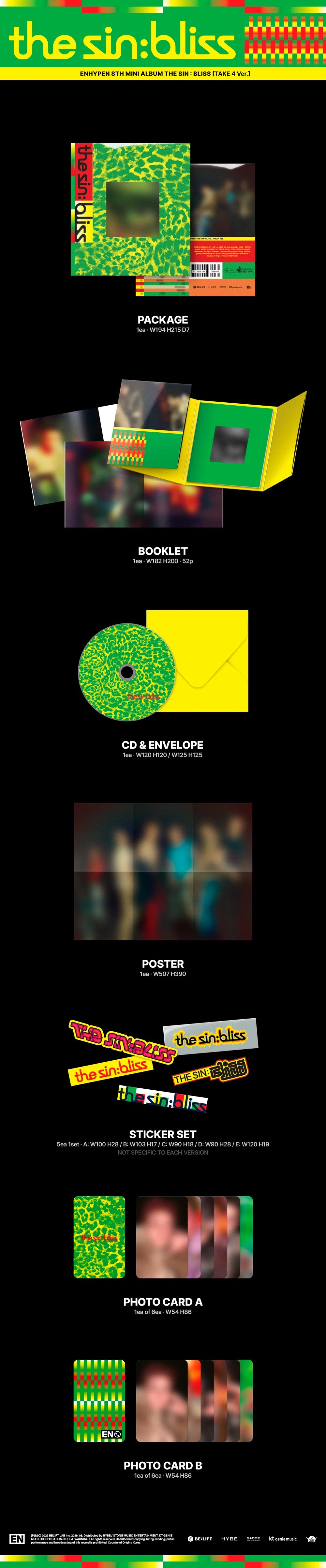 [PREORDER] [SHIPS IN SEPT-OCT] ENHYPEN - THE SIN : BLISS 8TH MINI ALBUM Standard Ver. (Version & POB Choice)