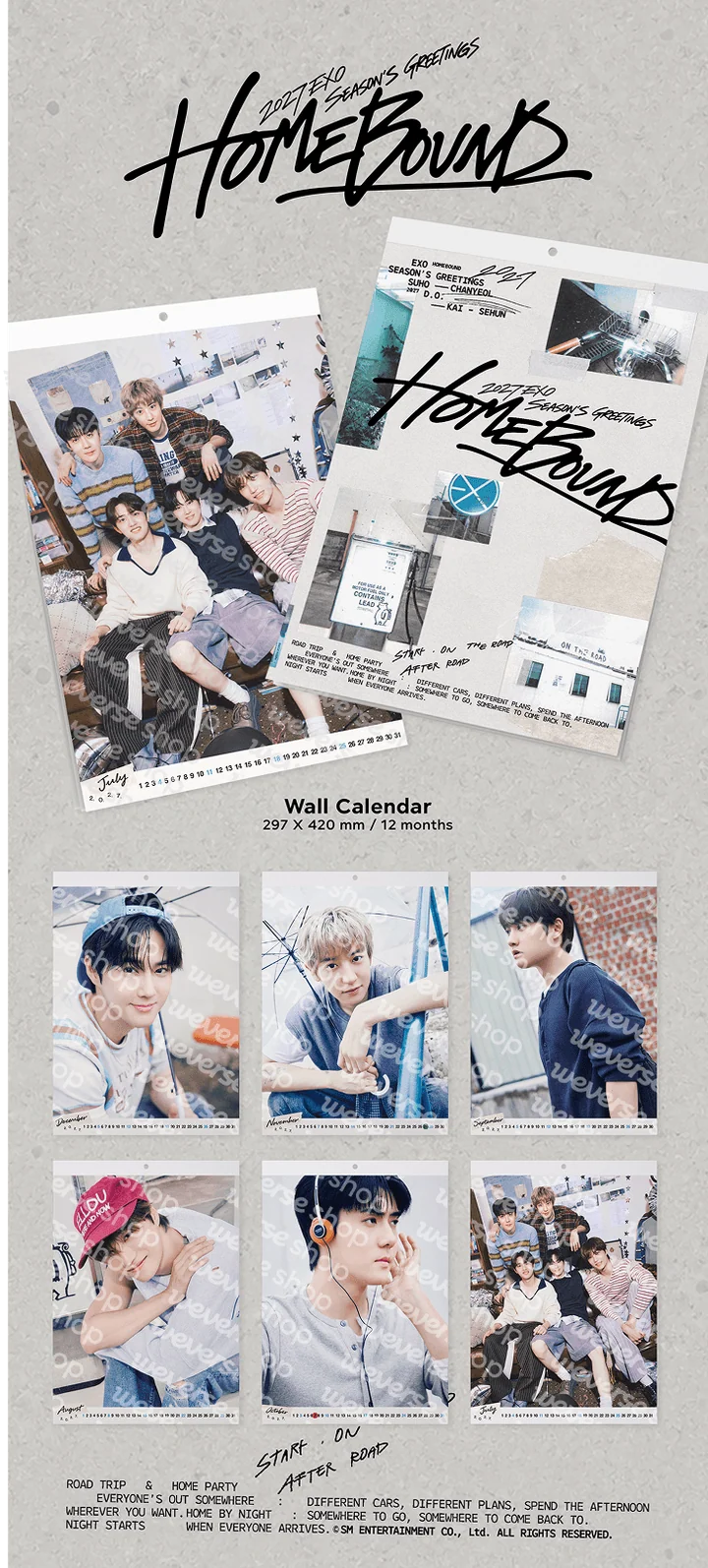 [PREORDER] [SHIPS IN JAN-MAR 2027] EXO - 2027 WALL CALENDAR