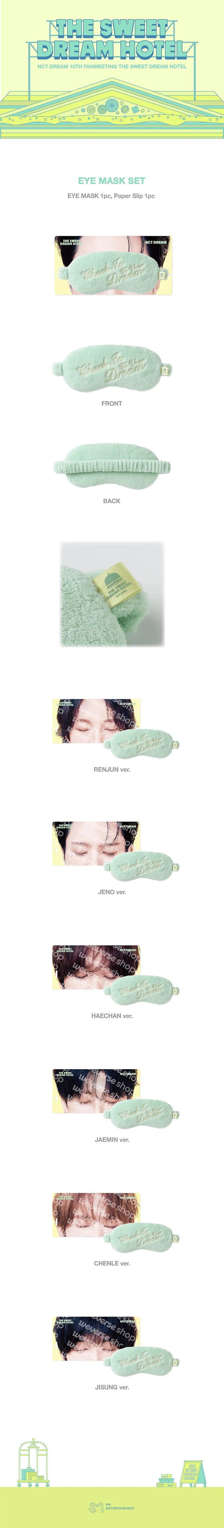 [PREORDER] [SHIPS IN DEC 2026-JAN 2027] NCT DREAM - THE SWEET DREAM HOTEL 10TH ANNIVERSARY PARTY OFFICIAL MD EYE MASK SET (Member Choice)