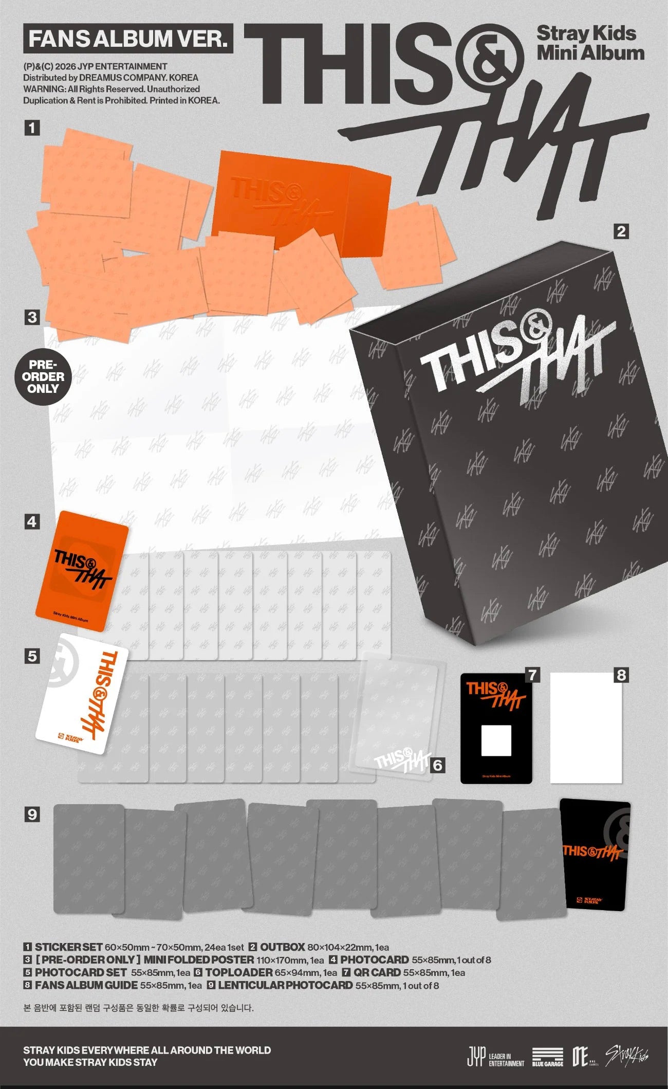 [PREORDER] [SHIPS IN SEPT-OCT] Stray Kids -  10TH MINI ALBUM 'THIS & THAT' FANS ALBUM Ver. (POB Choice)