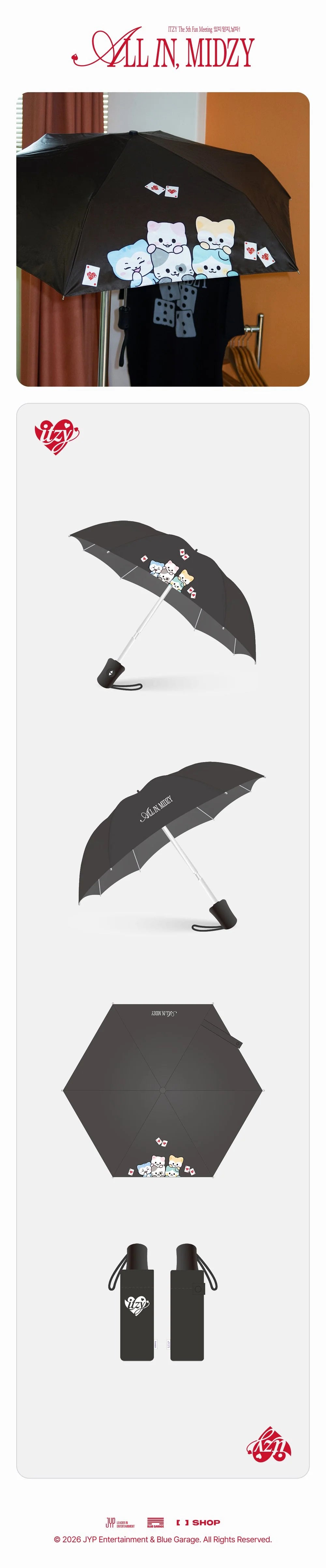 [PREORDER] [SHIPS IN JAN-FEB 2027] ITZY - ALL IN, MIDZY 5TH FAN MEETING OFFICIAL MD FOLDING UMBRELLA