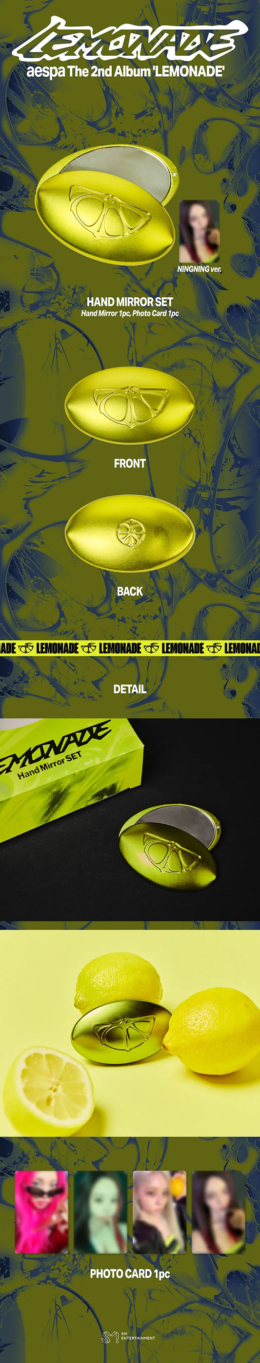 [PREORDER] [SHIPS IN SEPT-NOV] AESPA - [AESPA WEEK MAKE IT LEMONADE OFFICIAL MD] HAND MIRROR SET (Member Choice)