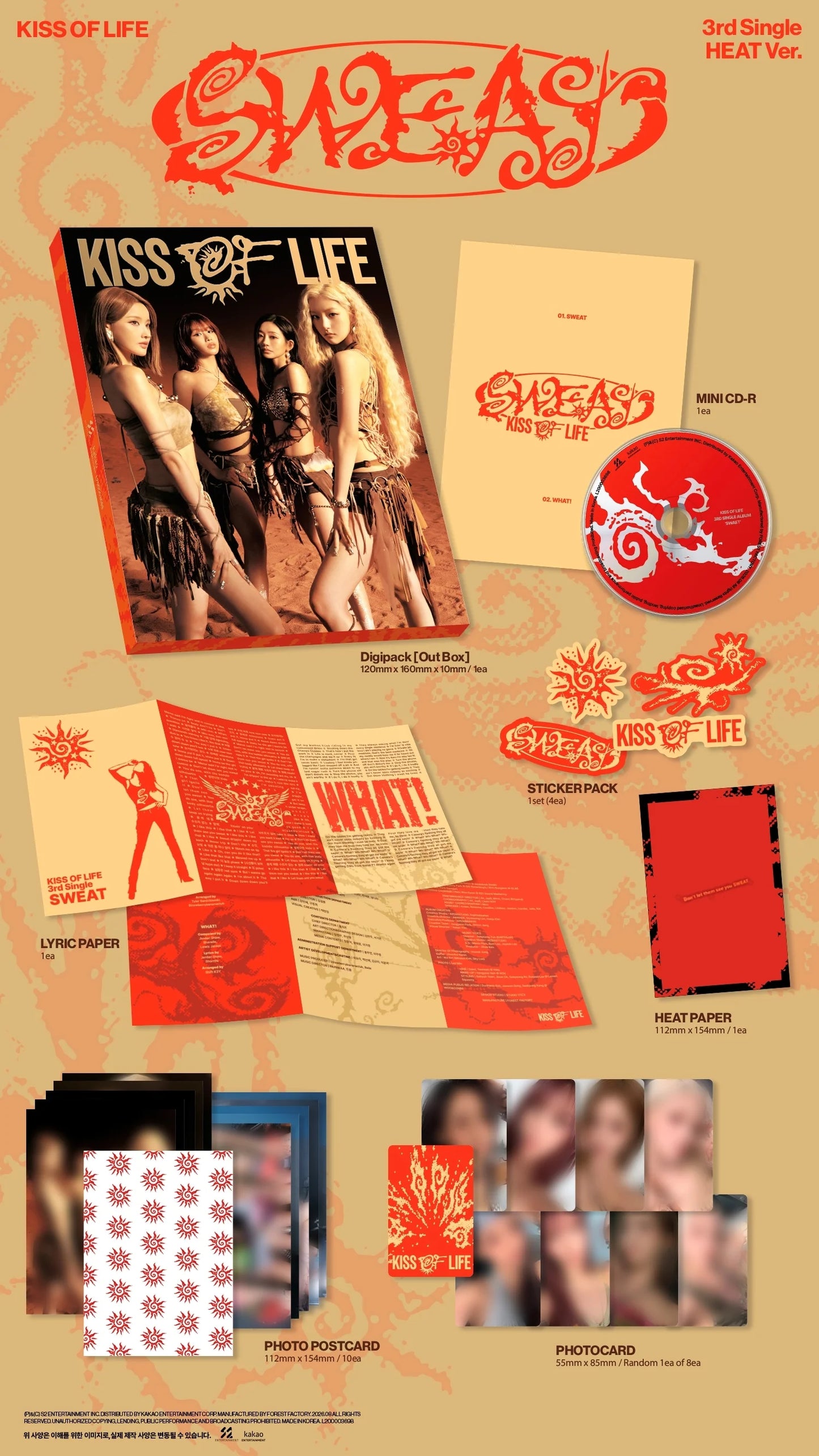 [PREORDER] [SHIPS IN SEPT-OCT] KISS OF LIFE - SWEAT 3RD SINGLE ALBUM STANDARD HEAT Ver.