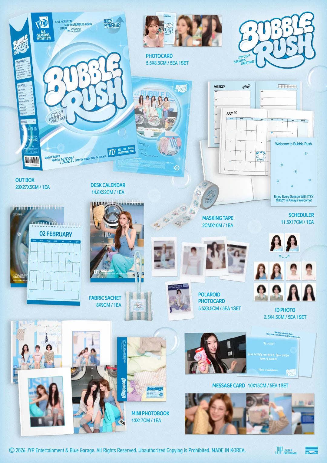 [PREORDER] [SHIPS IN JAN-MAR 2027] ITZY - BUBBLE RUSH 2027 SEASON'S GREETINGS (POB Choice)