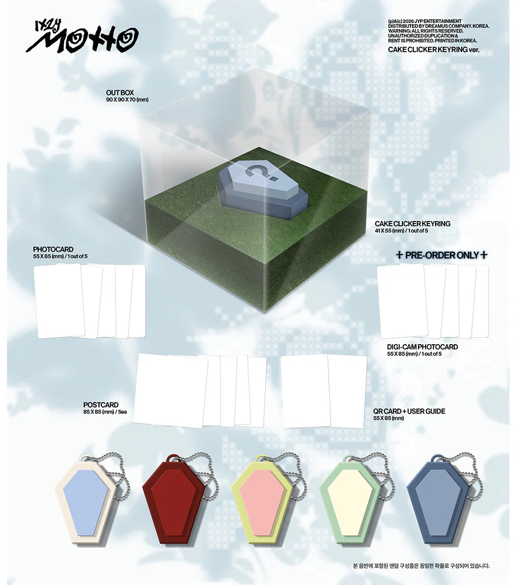 [PREORDER]  ITZY - MOTTO Mini Album CAKE CLICKER KEYRING Ver. (POB Choice)