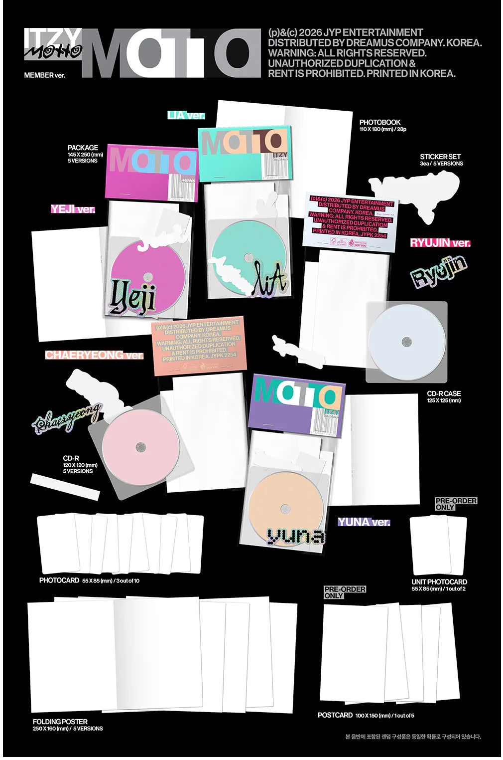 [PREORDER]  ITZY - MOTTO Mini Album MEMBER Ver. RANDOM (POB Choice)