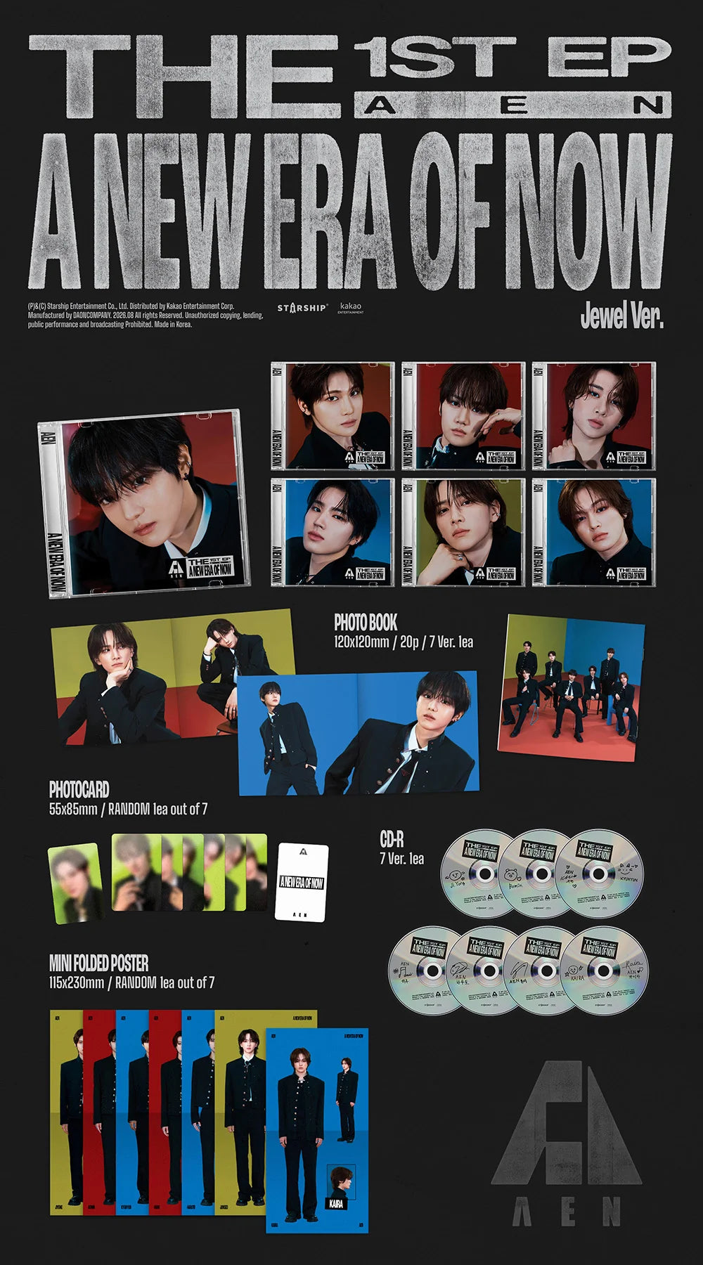 [PREORDER] [SHIPS IN SEPT-OCT] AEN - 'A NEW ERA OF NOW' 1ST EP ALBUM JEWEL Ver. (RANDOM 1 OUT OF 7 COVERS)