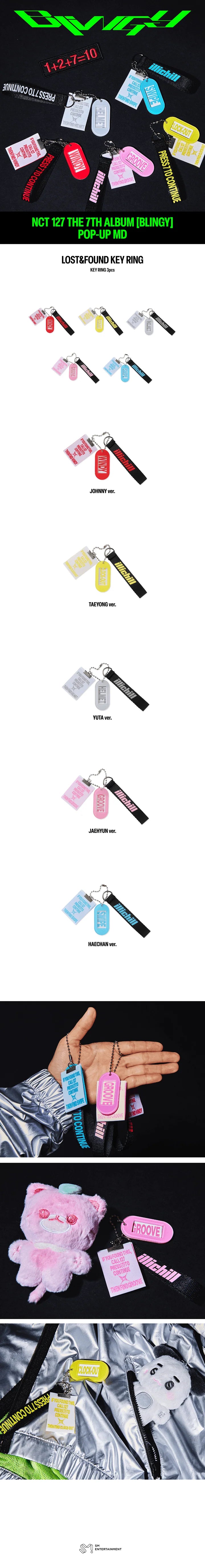 [PREORDER] [SHIPS IN DEC 2026-JAN 2027] NCT 127 - 'BLING POP UP OFFICIAL MD' LOST & FOUND KEY RING (Member Choice)