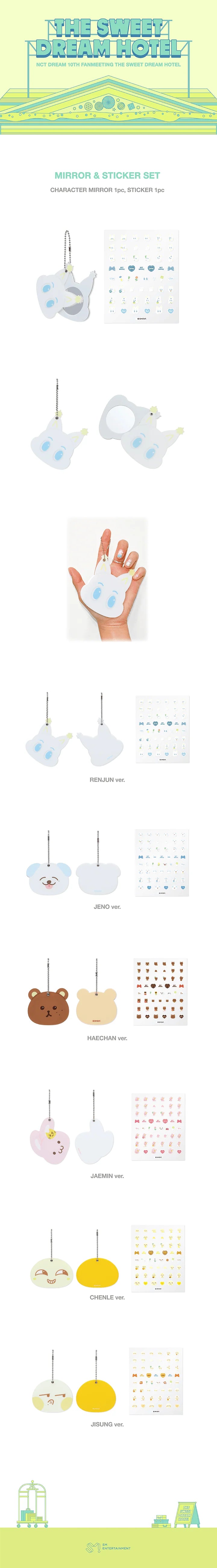 [PREORDER] [SHIPS IN DEC 2026-JAN 2027] NCT DREAM - THE SWEET DREAM HOTEL 10TH ANNIVERSARY PARTY OFFICIAL MD MIRROR STICKER SET (Member Choice)