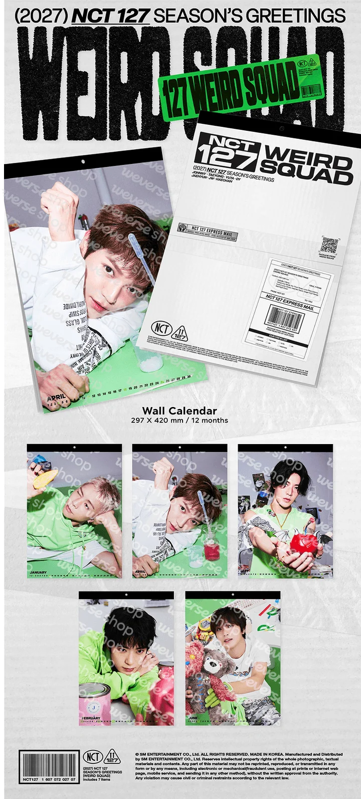 [PREORDER] [SHIPS IN JAN-MAR 2027] NCT 127 - 2027 WALL CALENDAR