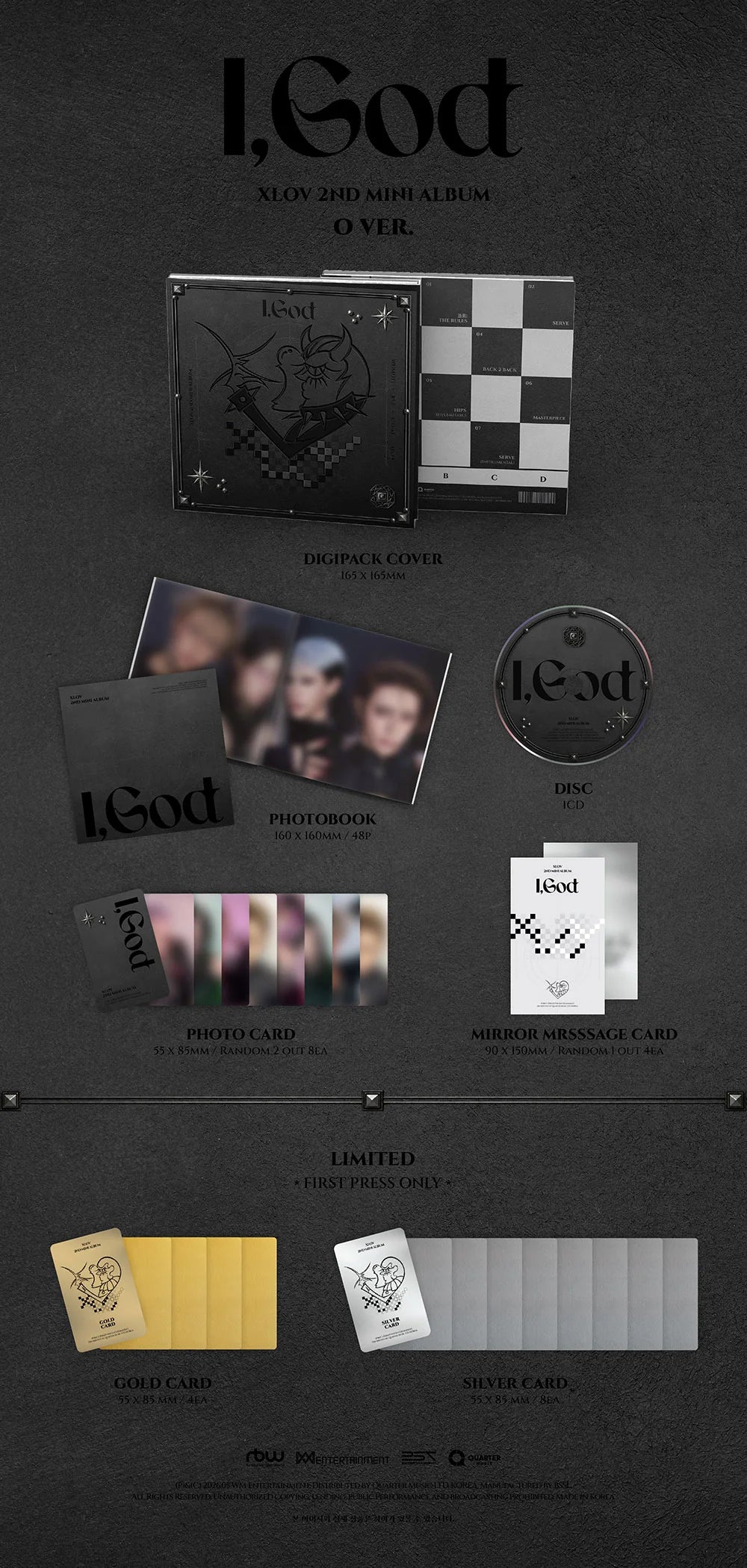 [PREORDER] XLOV - I, GOD 2ND MINI ALBUM Standard (O Ver.)