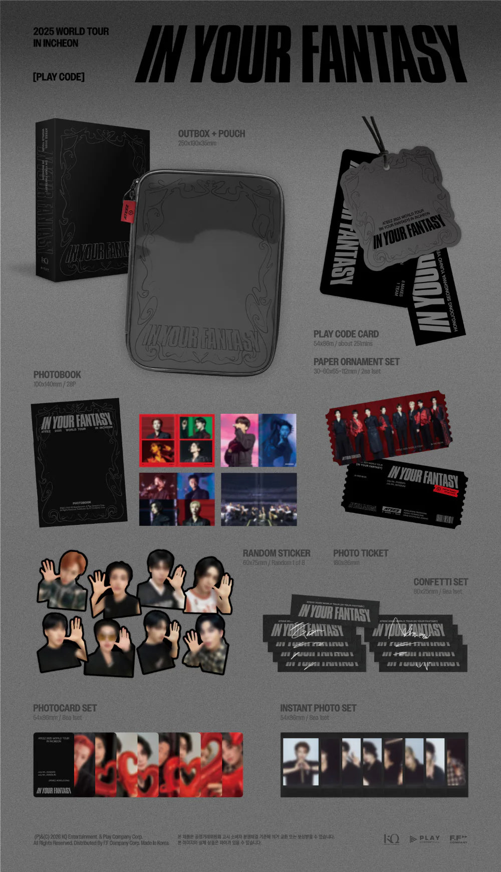 [PREORDER] [SHIPS IN NOV-DEC] ATEEZ - IN YOUR FANTASY 2025 WORLD TOUR INCHEON PLAYCODE KQ SHOP GIFT