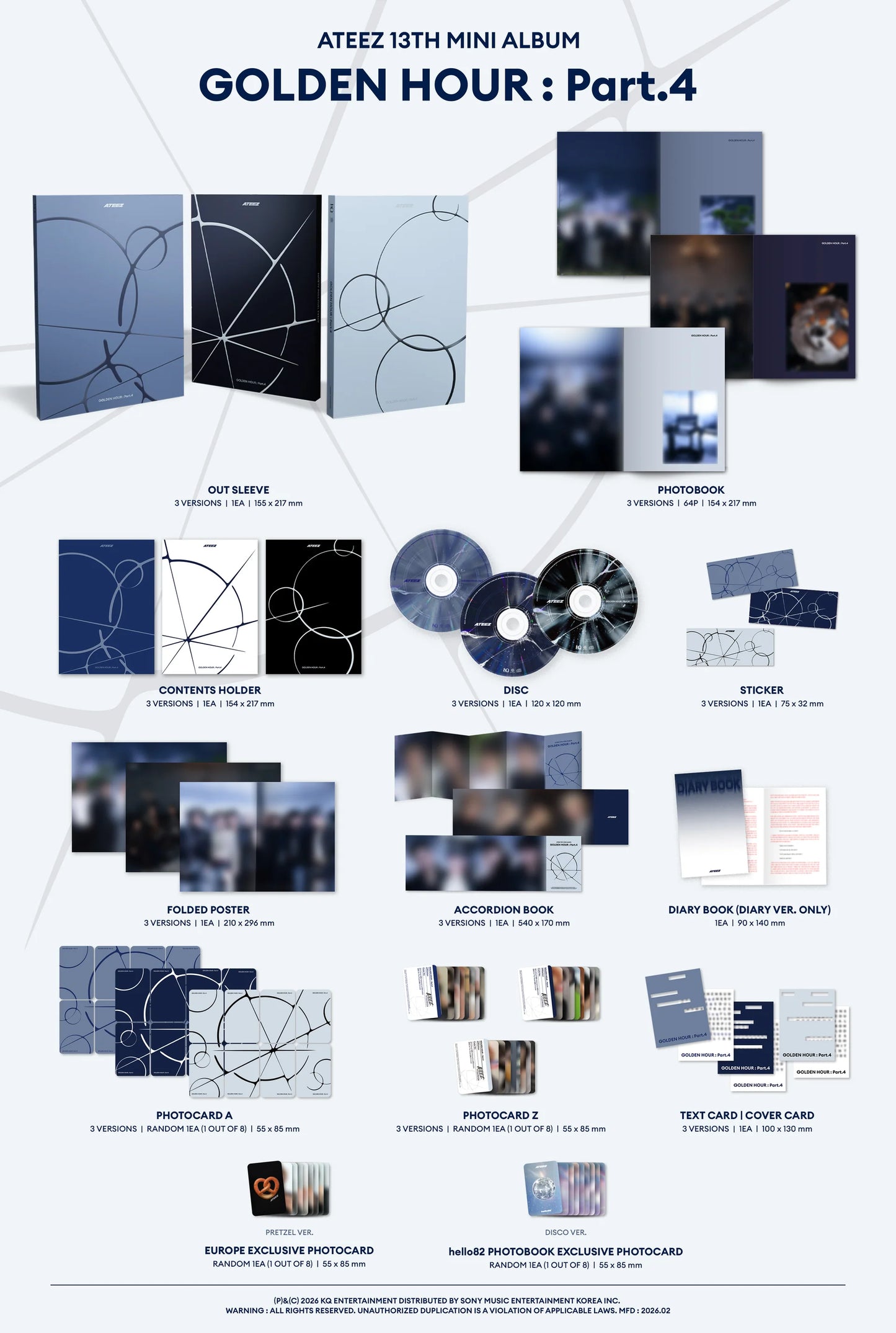 [PREORDER] ATEEZ - GOLDEN HOUR : PART.4 13TH MINI ALBUM STANDARD Europe hello82 Exclusive