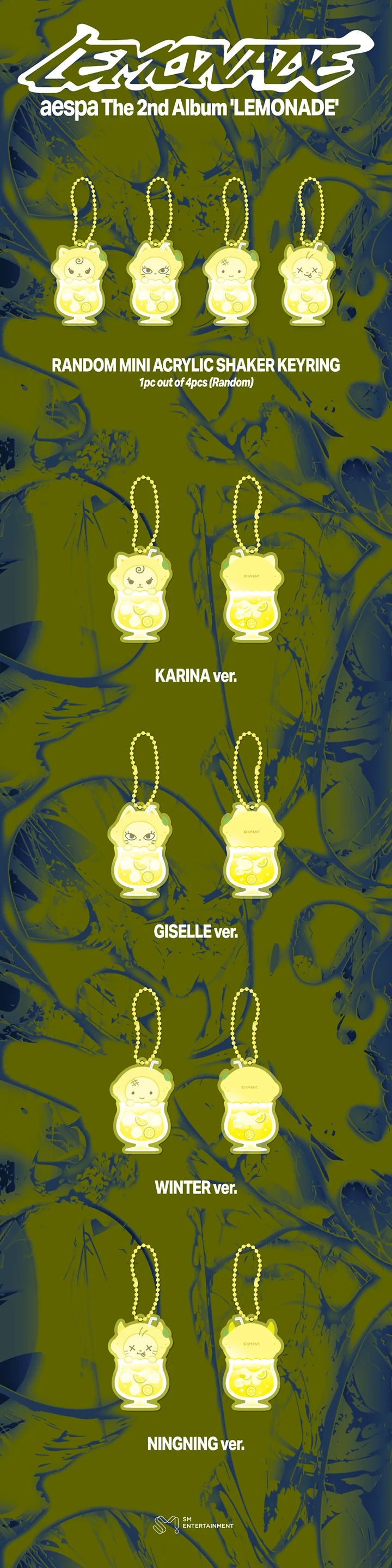 [PREORDER] [SHIPS IN SEPT-NOV] AESPA - [AESPA WEEK MAKE IT LEMONADE OFFICIAL MD] RANDOM MINI ACRYLIC SHAKER KEYRING