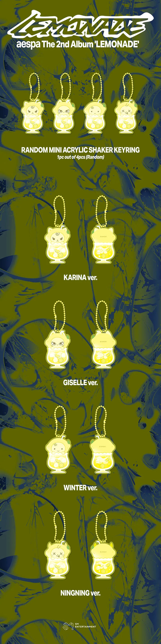 [PREORDER] [SHIPS IN SEPT-NOV] AESPA - [AESPA WEEK MAKE IT LEMONADE OFFICIAL MD] RANDOM MINI ACRYLIC SHAKER KEYRING