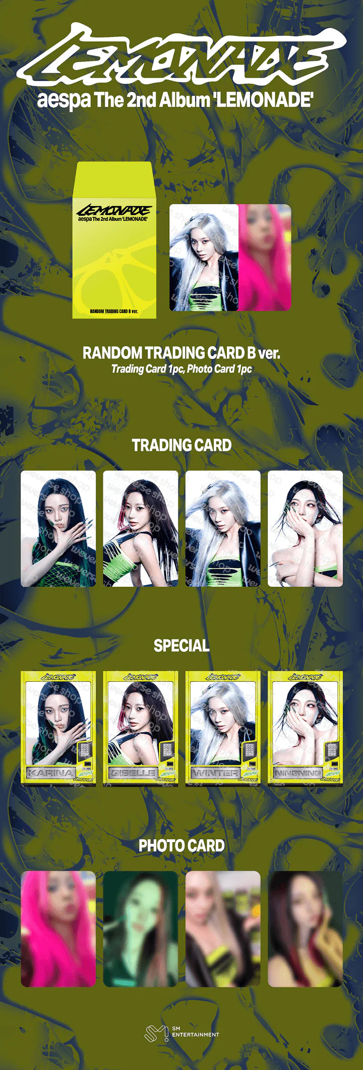[PREORDER] [SHIPS IN SEPT-NOV] AESPA - [AESPA WEEK MAKE IT LEMONADE OFFICIAL MD] RANDOM TRADING CARD (B Ver.)