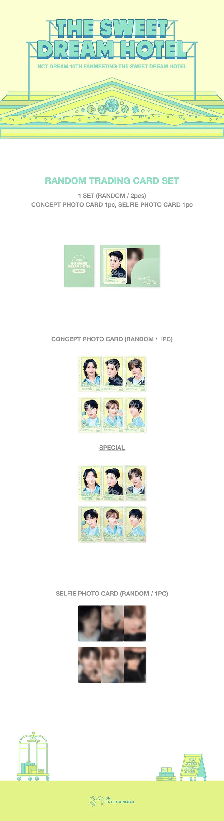 [PREORDER] [SHIPS IN DEC 2026-JAN 2027] NCT DREAM - THE SWEET DREAM HOTEL 10TH ANNIVERSARY PARTY OFFICIAL MD RANDOM TRADING CARD SET