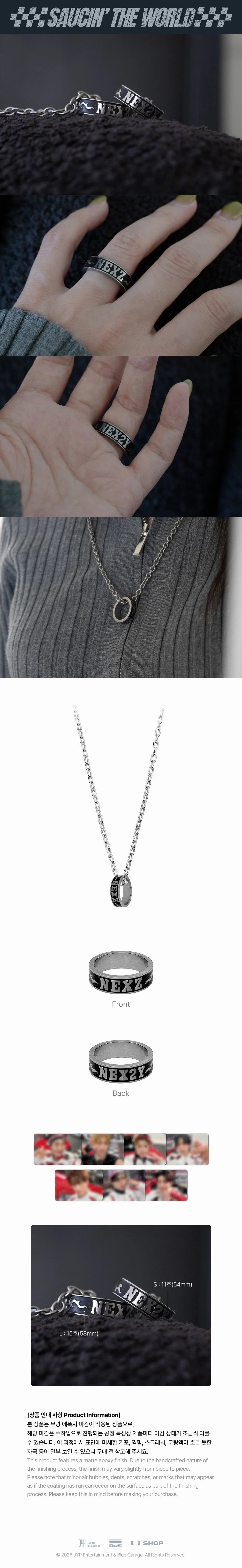 [PREORDER] [SHIPS IN DEC 2026-JAN 2027] NEXZ - 'SAUCIN' THE WORLD' 1ST ASIA TOUR IN SEOUL OFFICIAL MD - RING NECKLACE SET (Size Choice)