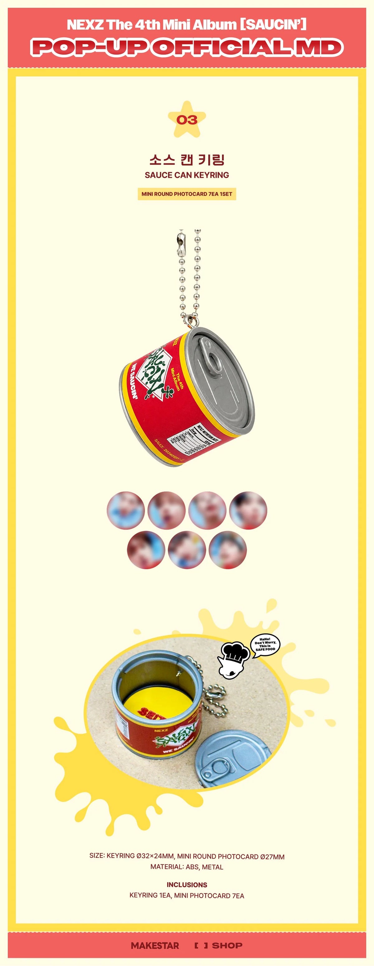 [PREORDER] [SHIPS IN NOV-DEC] NEXZ - [SAUCIN' POP UP OFFICIAL MD] SAUCE CAN KEYRING