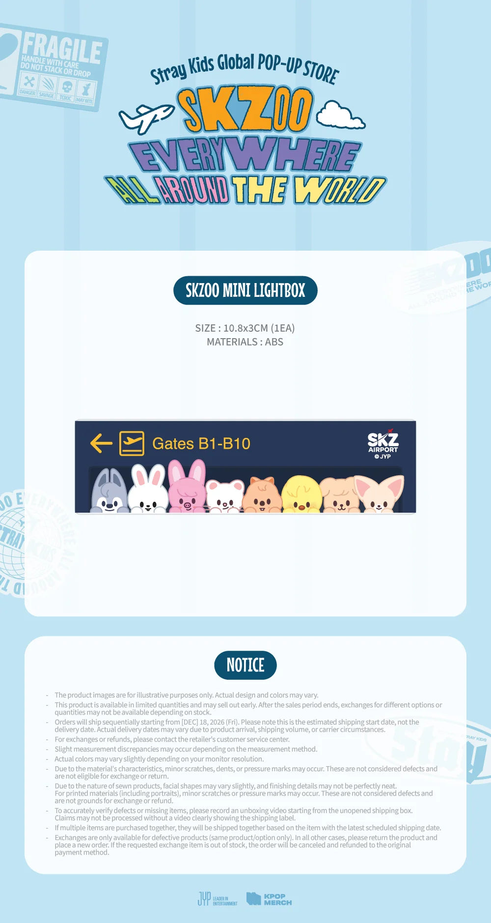 [PREORDER] [SHIPPING TBA 2027] Stray Kids - [SKZOO EVERYWHERE ALL AROUND THE WORLD] Global POP-UP STORE IN LATAM OFFICIAL MD - SKZOO MINI LIGHTBOX + POB