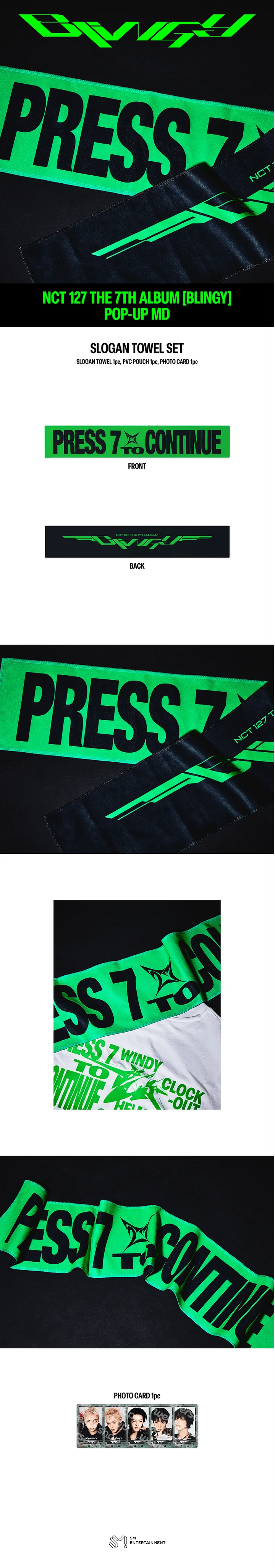 [PREORDER] [SHIPS IN DEC 2026-JAN 2027] NCT 127 - 'BLING POP UP OFFICIAL MD' SLOGAN TOWEL SET (Member Choice)