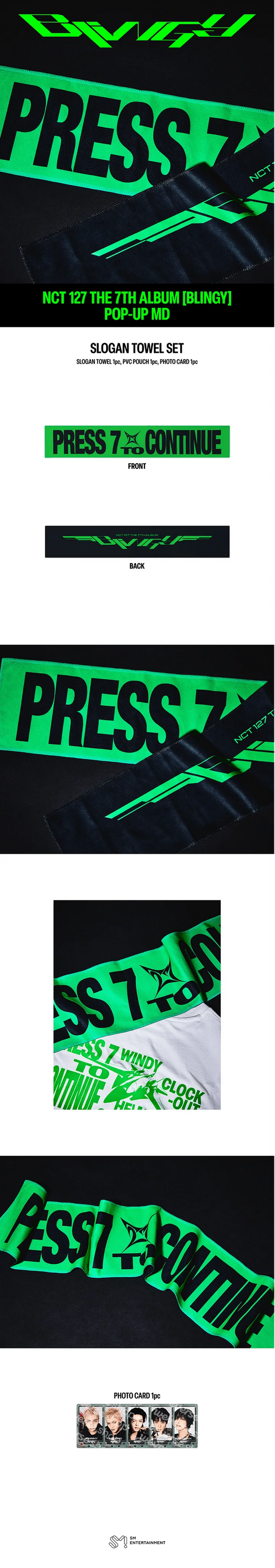[PREORDER] [SHIPS IN DEC 2026-JAN 2027] NCT 127 - 'BLING POP UP OFFICIAL MD' SLOGAN TOWEL SET (Member Choice)