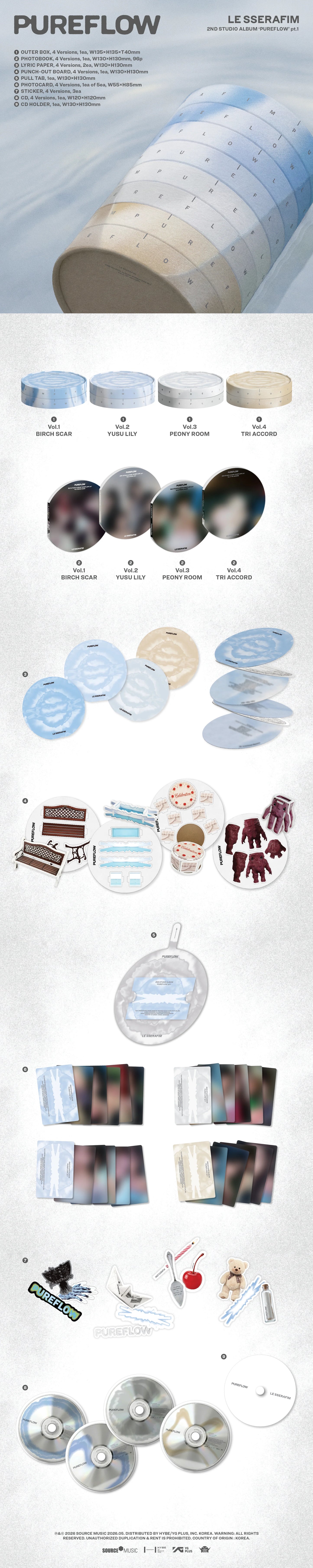 [PREORDER] LE SSERAFIM - PUREFLOW 2ND ALBUM STANDARD Ver. (RANDOM)