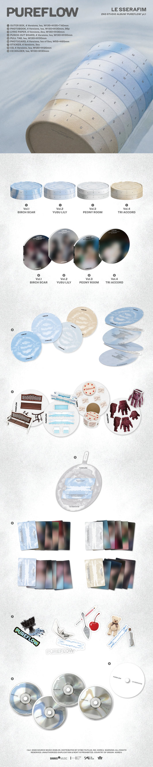 [PREORDER] LE SSERAFIM - PUREFLOW 2ND ALBUM STANDARD Ver. (RANDOM)
