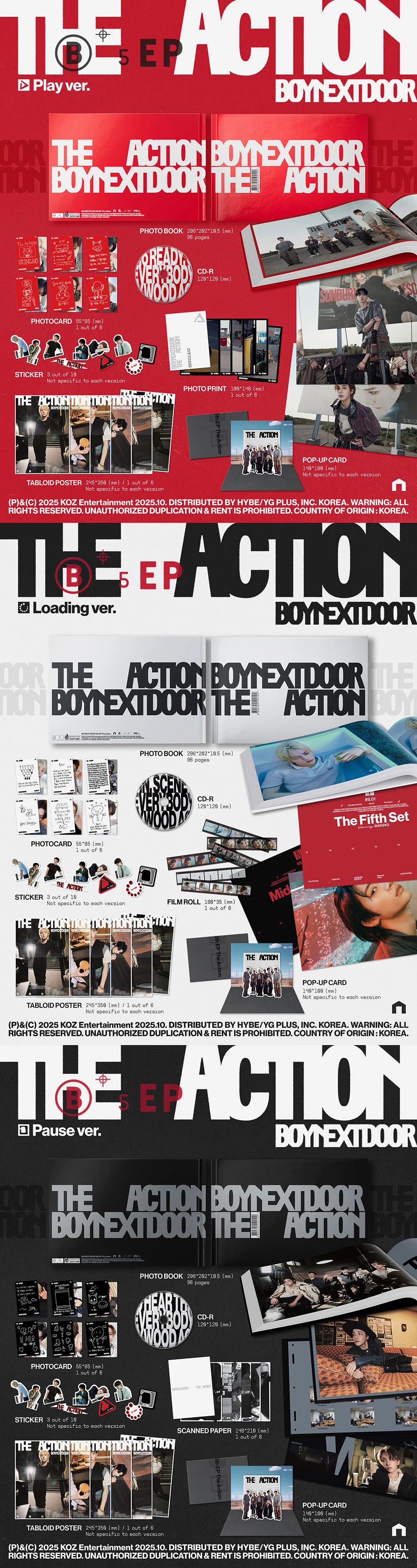 [PREORDER] BOYNEXTDOOR - THE ACTION 5TH EP Album Soundwave Lucky Draw Event Standard Ver. (Random)