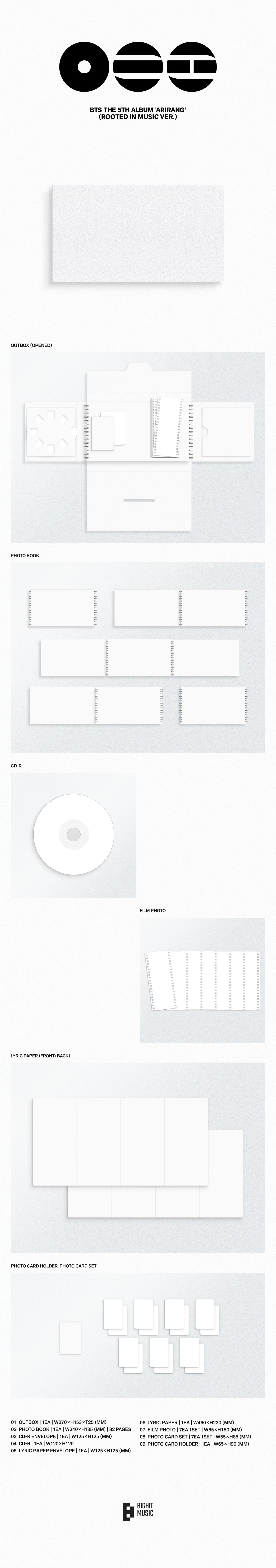 [PREORDER] BTS - 5th Full Album 'ARIRANG' Standard ROOTED IN MUSIC Ver. (POB Choice)