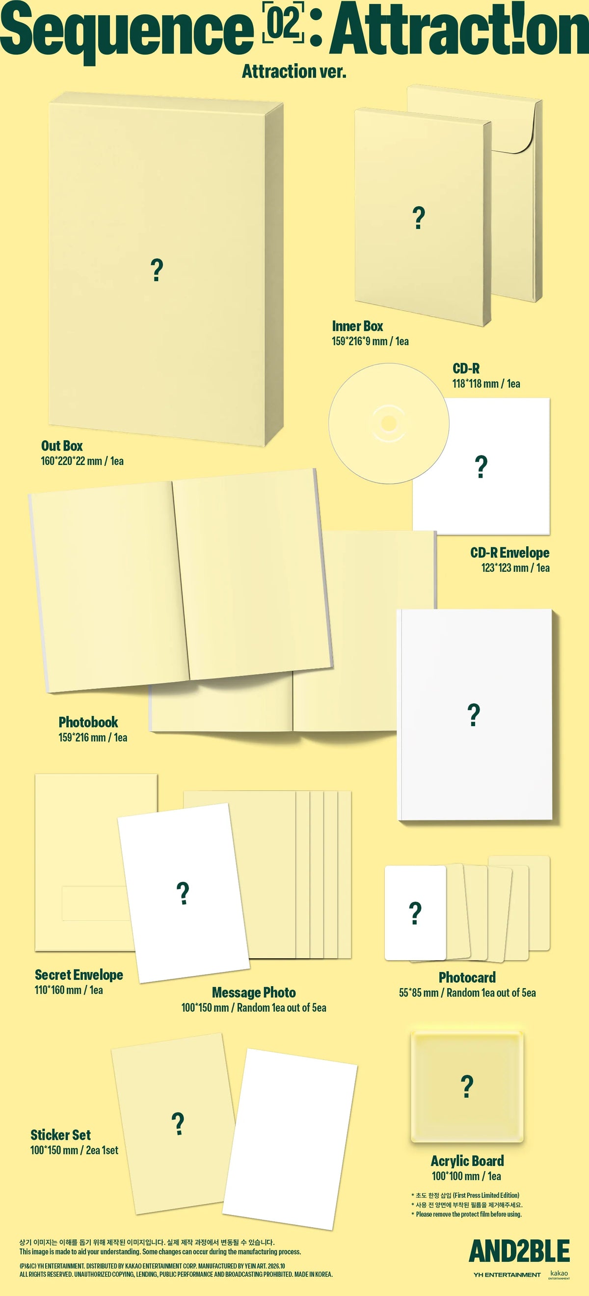 [PREORDER] [SHIPS IN DEC 2026-JAN 2027] AND2BLE - 'SEQUENCE 02 : ATTRACTION' 2ND MINI ALBUM STANDARD ATTRACTION Ver.