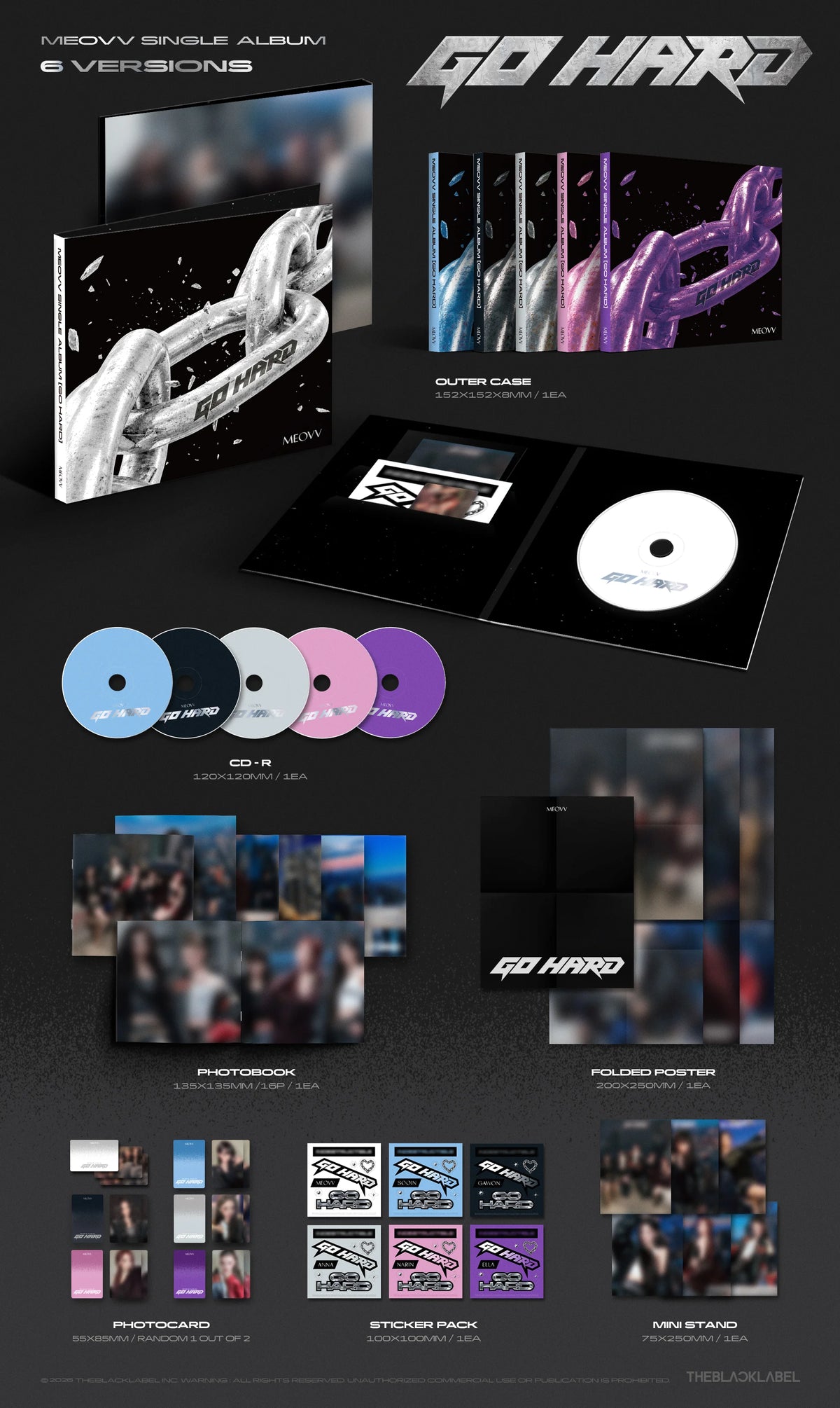[PREORDER] [SHIPS IN NOV-DEC] MEOVV - 'GO HARD' SINGLE ALBUM - PHOTOBOOK Ver. (RANDOM)