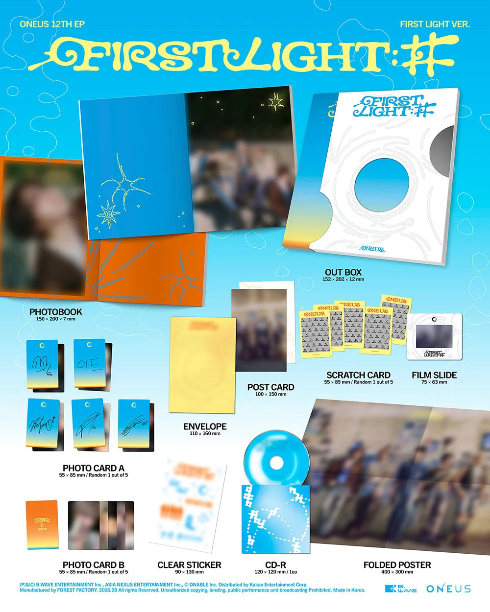 [PREORDER] [SHIPS IN NOV-DEC 2026] ONEUS - FIRST LIGHT : 井 12th Mini Album - FIRST LIGHT Ver.